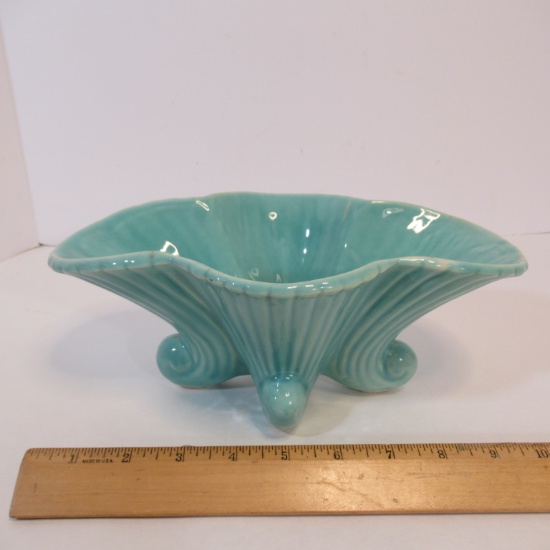 Unmarked Turquoise Footed Open Cascade Planter - Design