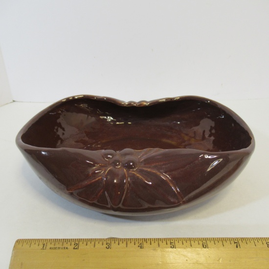 McCoy Brown Oval Shallow Planter with Folded sides