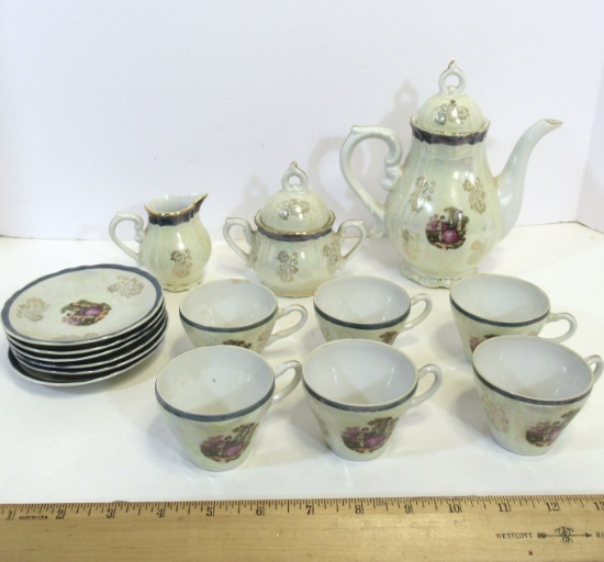 Victorian Scene Porcelain Tea Set - Jay's Japan