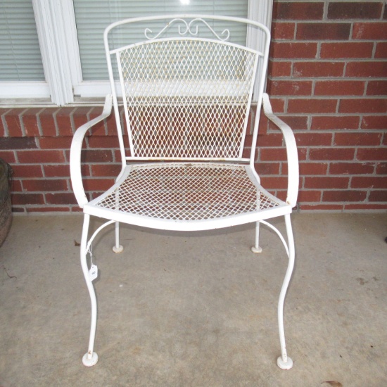 White Metal Patio Chair