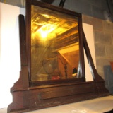 Vintage Wooden Swivel Mirror from Washstand/Dresser