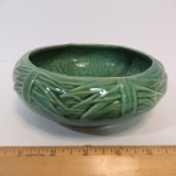 McCoy Green Round Planter - Grass Design