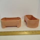 Pair Matching Salmon/Pink Window Box Planters