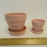 McCoy (2 Pieces) Pink Stepped Basket Weave Planters