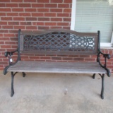 Cast Iron & Wooden Charleston-style Garden Bench