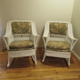 Pair of Wicker Porch Rockers