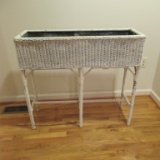 Wicker Planter with Galvanized Liner