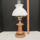 Hurricane Milk Hobnail Shade Lamp