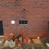 Lot of Flower Pots & Shepherds Hooks