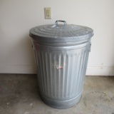 Galvanized Trash Can with Lid