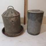 Pair of Vintage Chicken Waterers