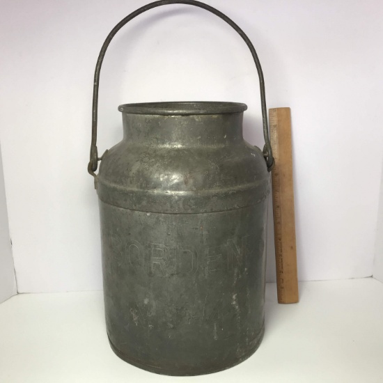 Early Borden Metal Milk Can with Handle