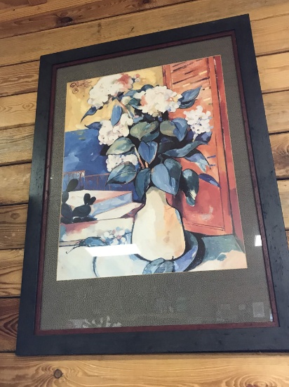 Wooden Framed & Matted Floral Print