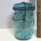 Vintage Bicentennial Blue Ball Ideal Glass Mason Jar with Glass Lid