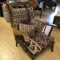 Vintage Wooden Arm Chair with Cushions