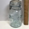 Vintage Blue Glass Atlas E-Z Seal Mason Jar with Glass Lid