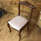 Vintage Carved Back Chair with Upholstered Seat