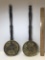 Pair of Vintage Wood & Brass Finish Wall Hangings