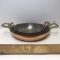 Set of 3 Vintage Heavy Double Handled Pans with Copper & Brass Finish