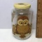 Vintage Jar with Owl Appliqués
