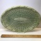 Large Ceramic Oval Platter with Basket Design