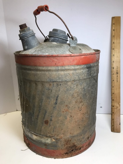 Vintage Galvanized Fuel Can for Decoration