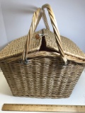Picnic Basket with Red & White Gingham Lining