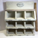 Wooden Alphabetical 3 Tier Cubby Shelf