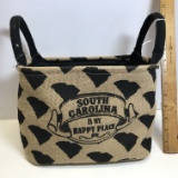 “South Carolina is My Happy Place” Burlap Double Handled Bag