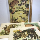1958 Farm Animals Set of 4 Decorative Prints by Leonard Weisgard