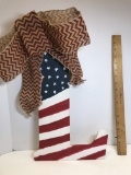 Hand Painted Wooden “L” with Flag Design