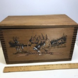 Wooden American Wildlife Box with Dovetailed Corners