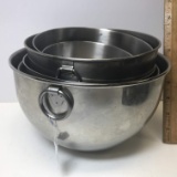 Set of 6 Stainless Mixing Bowls with Ring Handles