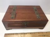 Vintage Wooden Footed Jewelry Box