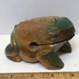 Small Carved Wood Frog Figurine