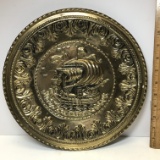Vintage Brass Finish Decorative Plate Wall Hanging