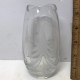 Etched Glass Christmas Tree Vase