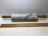 Marble Rolling Pin on Wooden Base