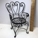 Black Wrought Iron Miniature Decorative Chair