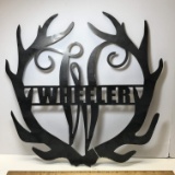Hand Made Personalized Metal “Wheeler” Deer Antler Wall Hanging with “W”