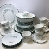 50 pc Corelle Corning Ware Dinner Set with Green Ivy Design