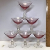 Set of 6 Pink Stemware