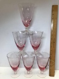 Set of 6 Pink Stemware