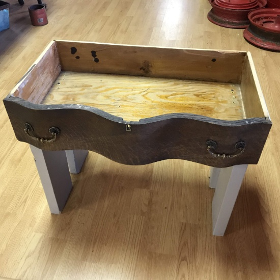 Repurposed Display Table Made From Oak Drawer
