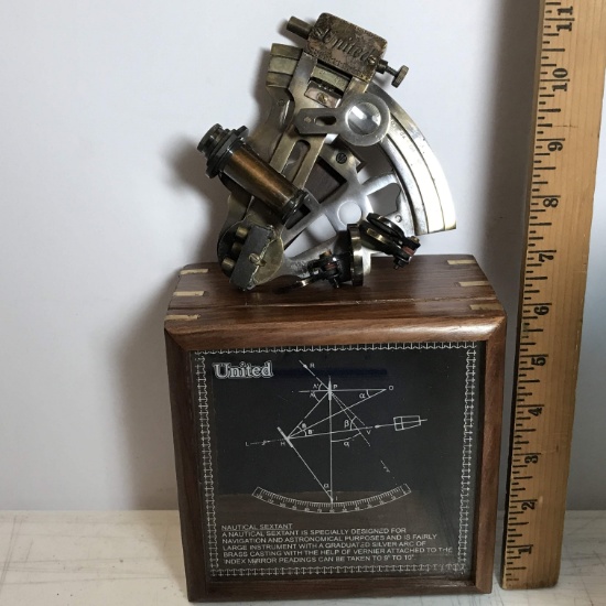 United Vintage Nautical Sextant with Box