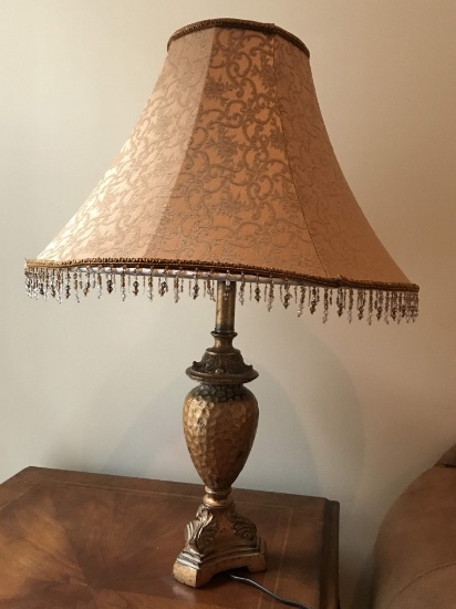 Decorative Table Lamp with Dangling Beaded Edge