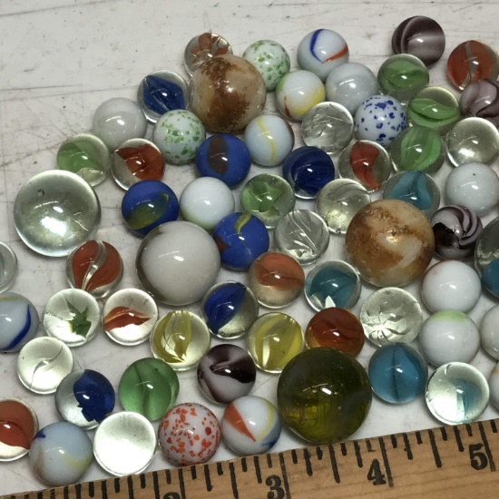 Lot of Vintage Marbles & Shooters