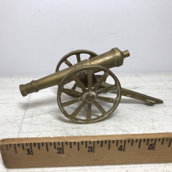 7” Vintage Brass Cannon