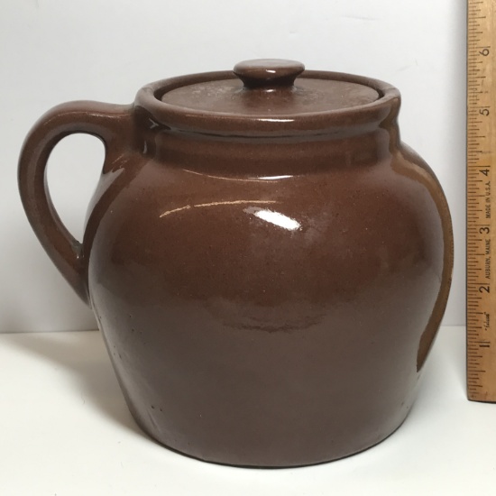 Vintage One Handled Bean Pot w/ Lid
