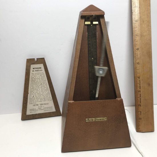 Vintage Seth Thomas Wooden Metronome - Made in Thomaston CT- Works